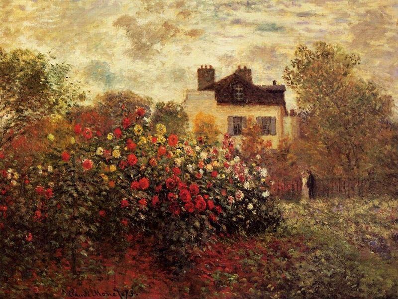 Claude Monet Garden At Argenteuil Aka The Dahlias